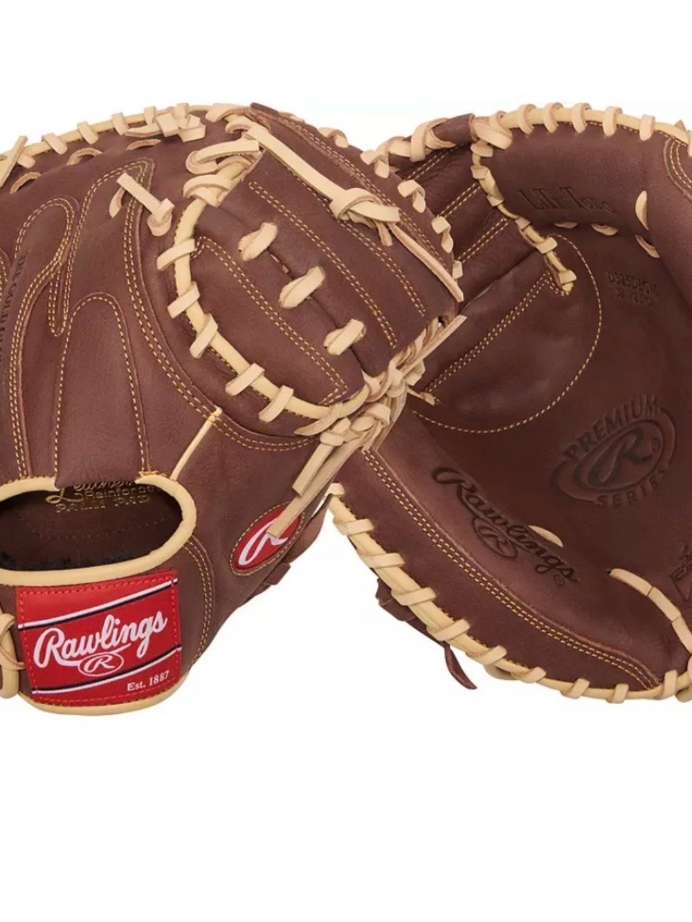 Rawlings Brown with Tan Laced Catchers Glove, used once!
